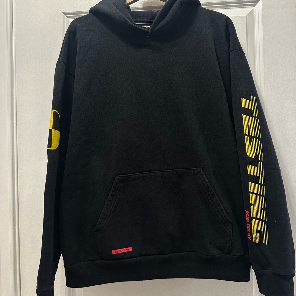 AWGD ASAP Rocky Men's Black Hoodie with Yellow and Red Accents